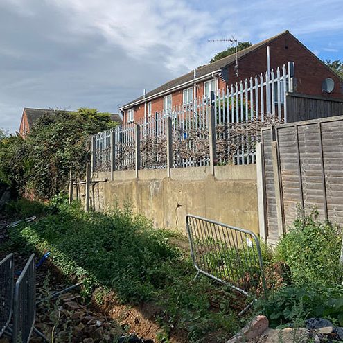 Sliding retaining wall structural investigation & remediation | Olton Structural Consulting, Bury St. Edmunds, Suffolk