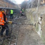 Sliding retaining wall remediation work drilling | Olton Structural Consulting, Bury St. Edmunds, Suffolk